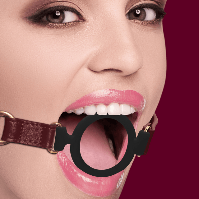 Knebel Ouch mit Silikonring in Bordeaux und Petrol 77 cm