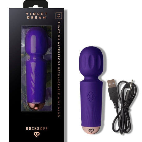 Rocks-Off - Mini-Aufladbarer Stab mit 16 Funktionen Violet Dream