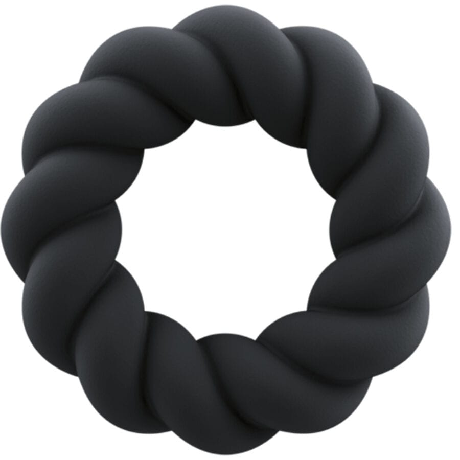 Penisring Twist Schwarzer Silikon-Masturbatorring Ø 5,9 cm