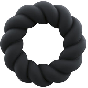 Penisring Twist Schwarzer Silikon-Masturbatorring Ø 5,9 cm