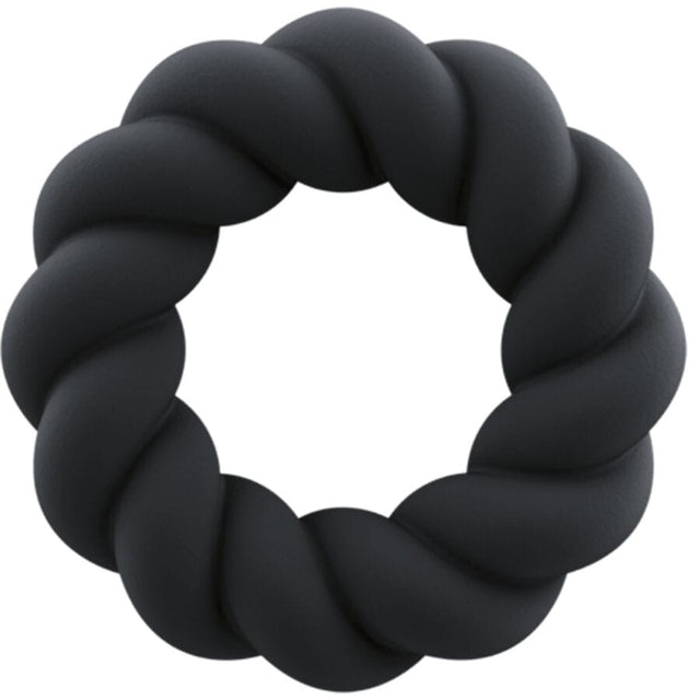 Penisring Twist Schwarzer Silikon-Masturbatorring Ø 5,9 cm