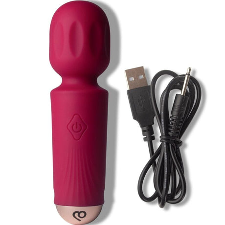 Rocks-Off – Wiederaufladbarer Mini-Zauberstab mit 16 Funktionen, Azaleenrot