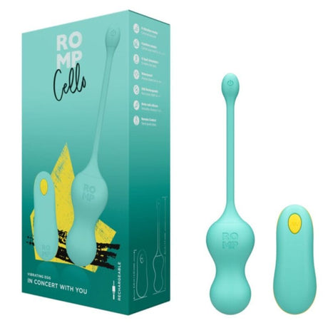 Romp - Cello Multifunktions-Vibrations-Ei Türkis Fernbedienung