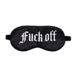 Augenbinde Ouch aus Satin mit Fuck Off-Aufdruck Schwarz 20,5 cm