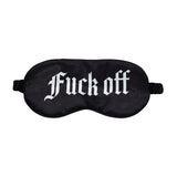 Augenbinde Ouch aus Satin mit Fuck Off-Aufdruck Schwarz 20,5 cm