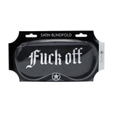 Augenbinde Ouch aus Satin mit Fuck Off-Aufdruck Schwarz 20,5 cm – Ansicht 2