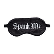 Augenbinde Ouch aus Satin mit Spank Me-Aufdruck Schwarz 20,5 cm