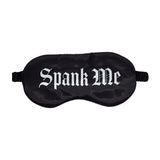 Augenbinde Ouch aus Satin mit Spank Me-Aufdruck Schwarz 20,5 cm
