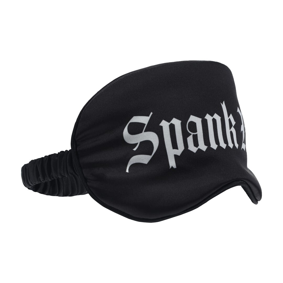 Augenbinde Ouch aus Satin mit Spank Me-Aufdruck Schwarz 20,5 cm – Ansicht 3