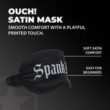 Augenbinde Ouch aus Satin mit Spank Me-Aufdruck Schwarz 20,5 cm – Ansicht 4