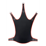 Sexschaukel Leder mit roter Paspel und 5 Punkten Schwarz 113 cm