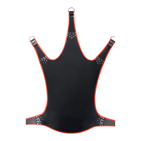 Sexschaukel Leder mit roter Paspel und 5 Punkten Schwarz 113 cm