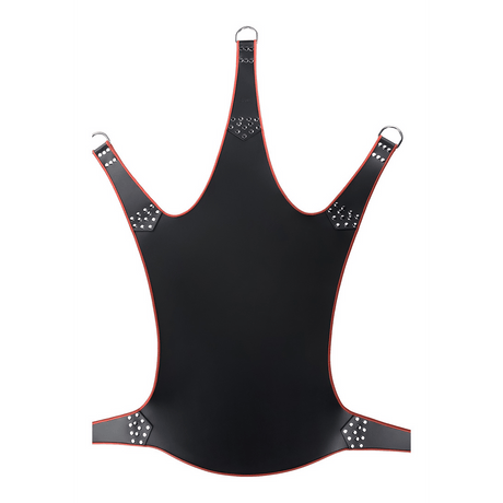 Sexschaukel Leder mit roter Paspel und 5 Punkten Schwarz 113 cm – Ansicht 2