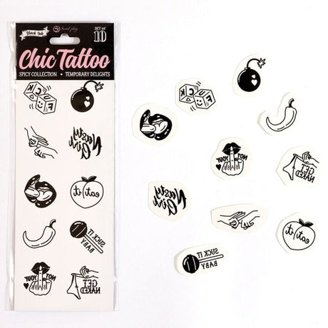 Sextoy Secret Play Set mit 10 Temporren Tattoos aus der Spicy Collection