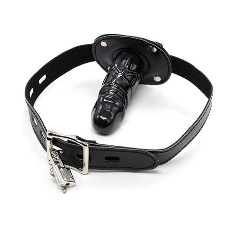 Sextoy TPE Penis Gag mit Vorhngeschloss L