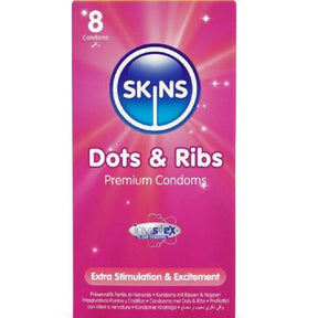 Kondom Dots & Ribs Premium-Kondome Packung 8