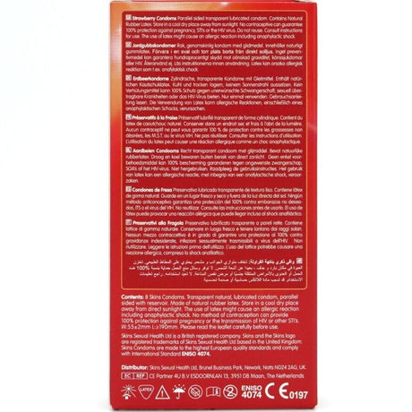 Skins - Erdbeere Premium-Kondome Packung 8