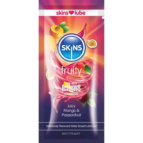 Skins – Fruchtiges, Wasserbasiertes Gleitmittel Mango & Passionsfrucht, Einzeldosierung 5 ml