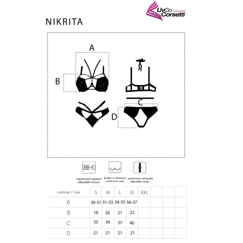 Slip Fashion Nikrita BH + Höschen Schwarz L – Ansicht 4