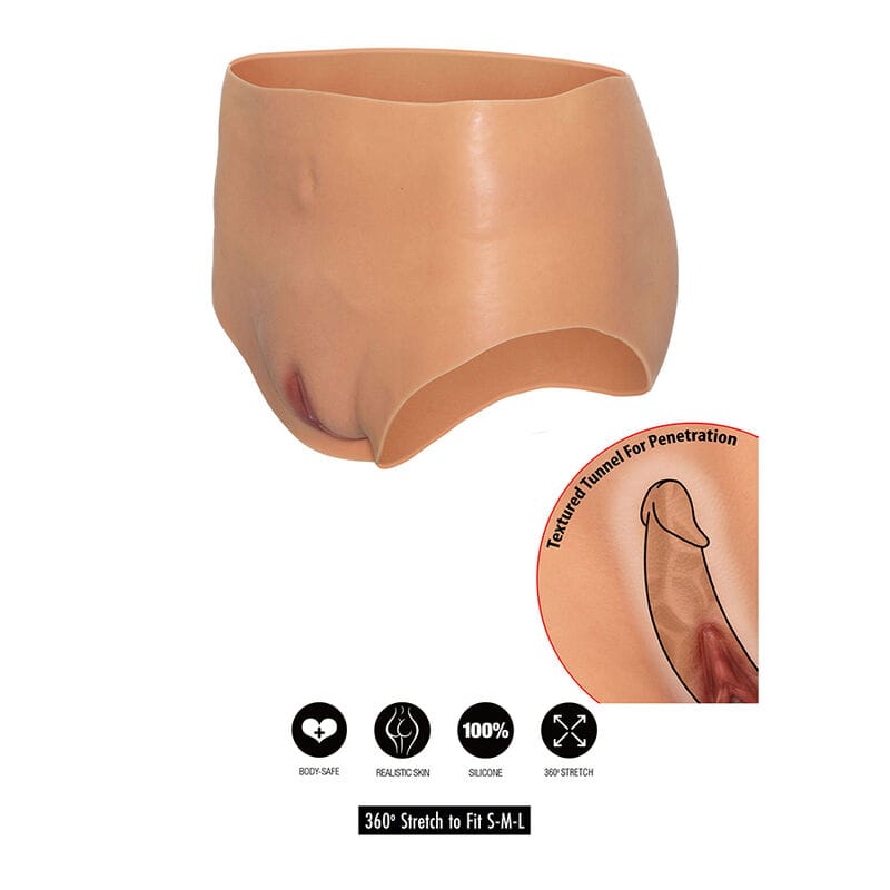 Slip Verborgene Begierde Alter Ego Offene Vagina Brief Hochgeschnittenes Fleisch Hautfarbe