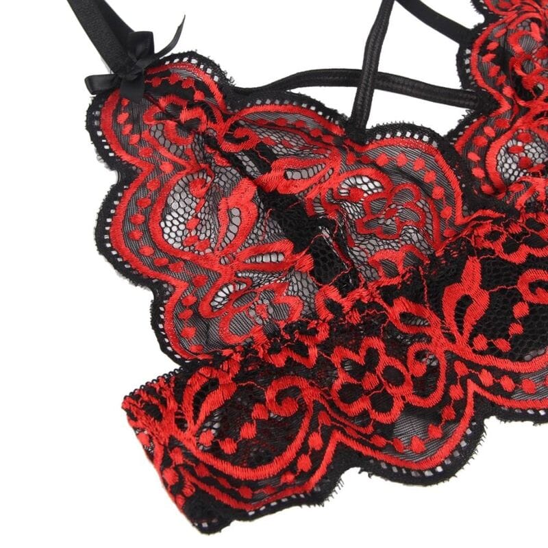Slip Zweiteiliges Set Spitzenoberteil und Höschen S/M – Ansicht 4