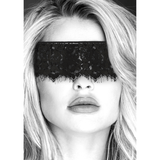 Augenmaske Ouch Black and White als Spitzenband Schwarz 95 cm