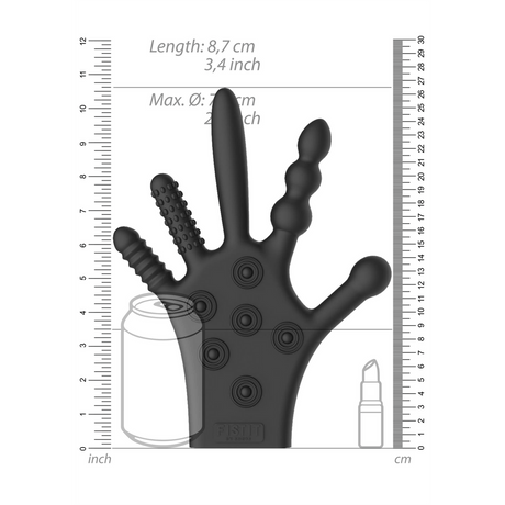 Stimulations-Handschuh Silikon Schwarz 28 cm