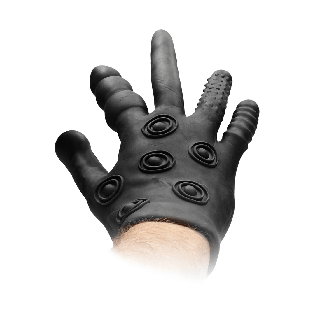 Stimulations-Handschuh Silikon Schwarz 28 cm