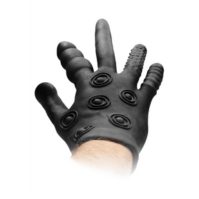 Stimulations-Handschuh Silikon Schwarz 28 cm