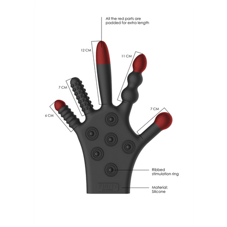 Stimulations-Handschuh Silikon Schwarz 28 cm