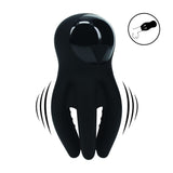 Stimulator für die Eichel mit Vibration und Tentakeln aus Silikon Schwarz 11,8 x 5,3 cm