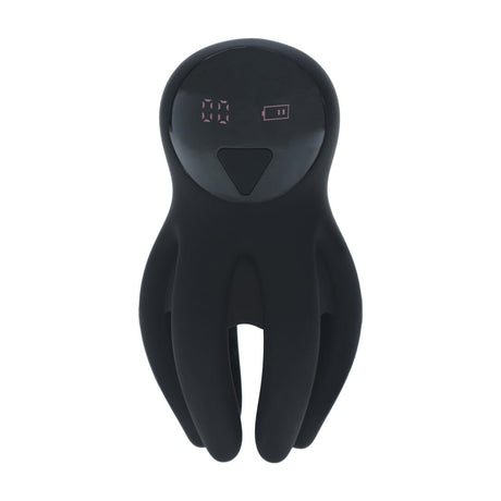 Stimulator für die Eichel mit Vibration und Tentakeln aus Silikon Schwarz 6,5 x 5 cm – Ansicht 4