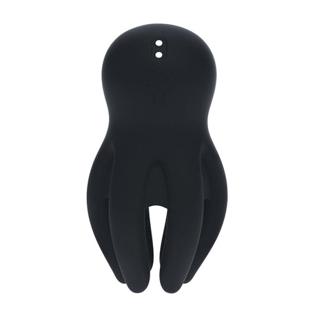 Stimulator für die Eichel mit Vibration und Tentakeln aus Silikon Schwarz 6,5 x 5 cm – Ansicht 6