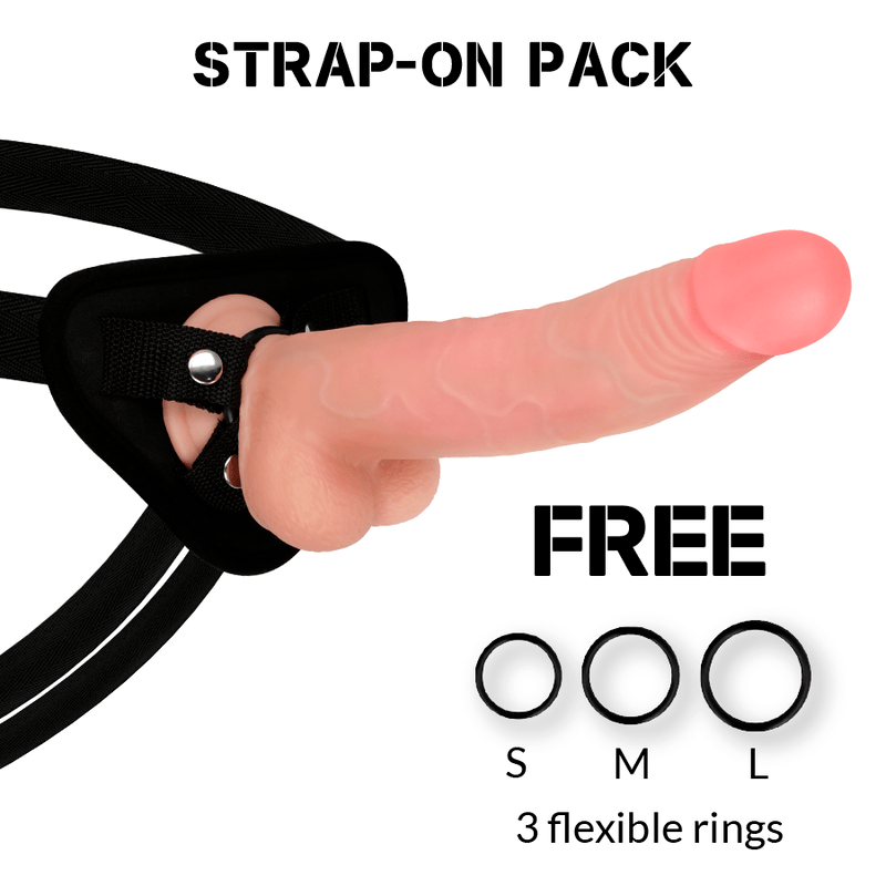 Strap-on Harness + Dual Density Leopard 23 x 4,77 cm