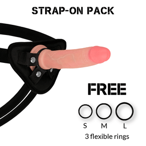 Strap-on Harness + Flüssigsilikon-Dildo Premium Avenger 19 x 3,98 cm
