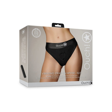 Strap-on-Hipster Ouch mit Bullet und zwei Ringen Schwarz – Ansicht 16