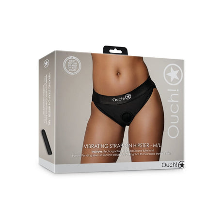 Strap-on-Hipster Ouch mit Bullet und zwei Ringen Schwarz – Ansicht 2