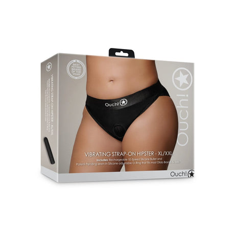 Strap-on-Hipster Ouch mit Bullet und zwei Ringen Schwarz – Ansicht 9