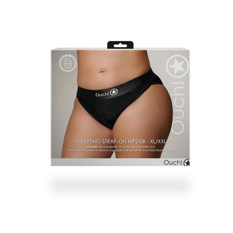 Strap-on-Hipster Ouch mit Bullet und zwei Ringen Schwarz – Ansicht 10