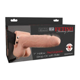 Strap-on hohl realistisch mit Vibration und Hoden 17,8 cm – Ansicht 2