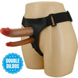 Strap-on Keaven Harness-Slip mit zwei Dildos Braun 17,5 x 4,2 cm
