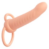 Strap-on Maxx Ribbed Dual Penetrator 10 Vibrationen Fleisch Hautfarbe