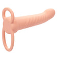 Strap-on Maxx Ribbed Dual Penetrator 10 Vibrationen Fleisch Hautfarbe