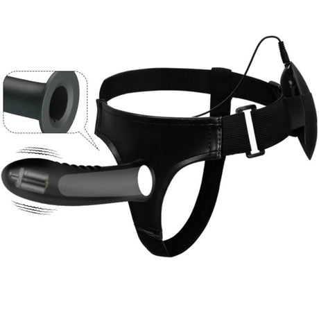 Strap-on Myron mit Vibration und Hohldildo 1 cm