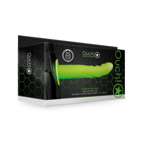 Strap-on Ouch hohl gebogen mit Textur in vier Farben 20,2 x Ø 4 cm – Ansicht 9