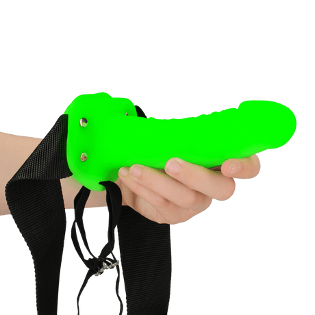 Strap-on Ouch hohl realistisch nachtleuchtend Grün 15 x Ø 4,2 cm – Ansicht 5
