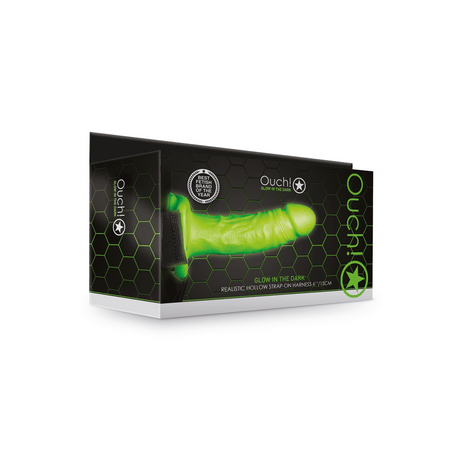 Strap-on Ouch hohl realistisch nachtleuchtend Grün 15 x Ø 4,2 cm – Ansicht 2