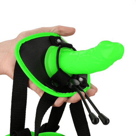 Strap-on Ouch nachtleuchtend mit Silikondildo Grün – Ansicht 7