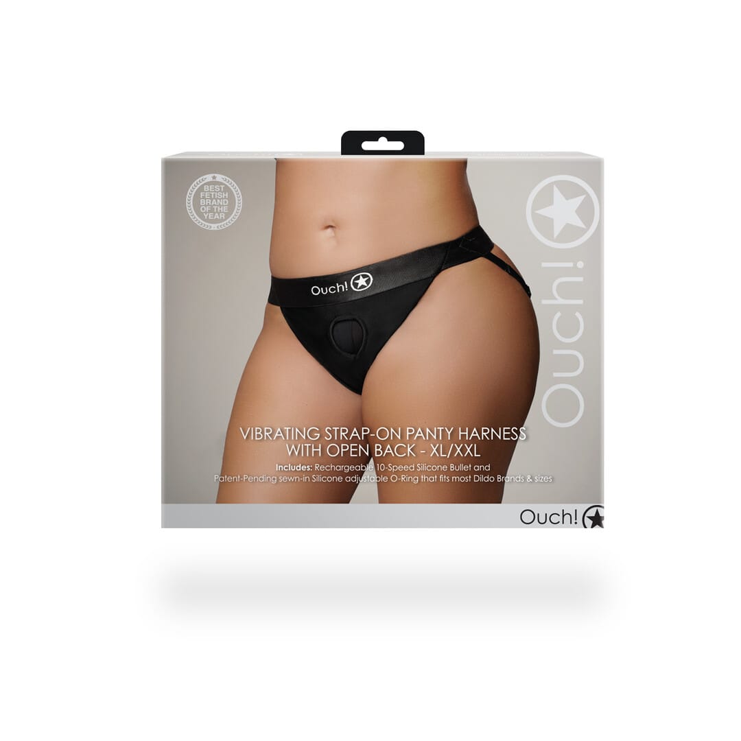 Strap-on-Panty Ouch mit offenem Rücken und Bullet Schwarz – Ansicht 3