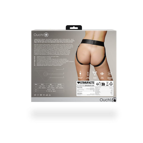 Strap-on-Panty mit Vibration und offenem Rücken Schwarz – Ansicht 11